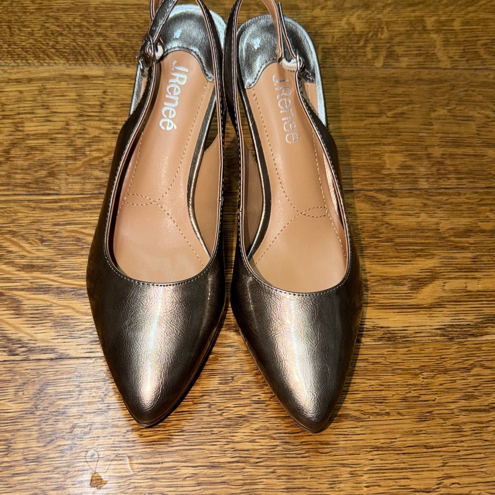 J.Renee Bronze Pointed Toe Heels